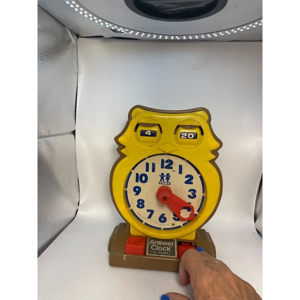 Vintage 1975 Tomy Answer Clock Owl Learning Homeschool Toy Works AB